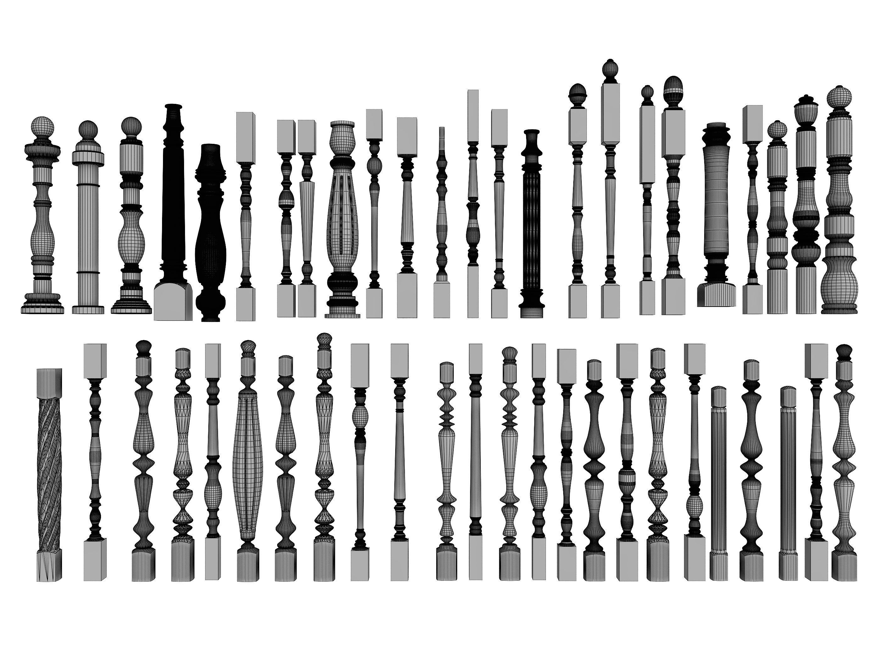 guardrail Low-poly 3D model_8