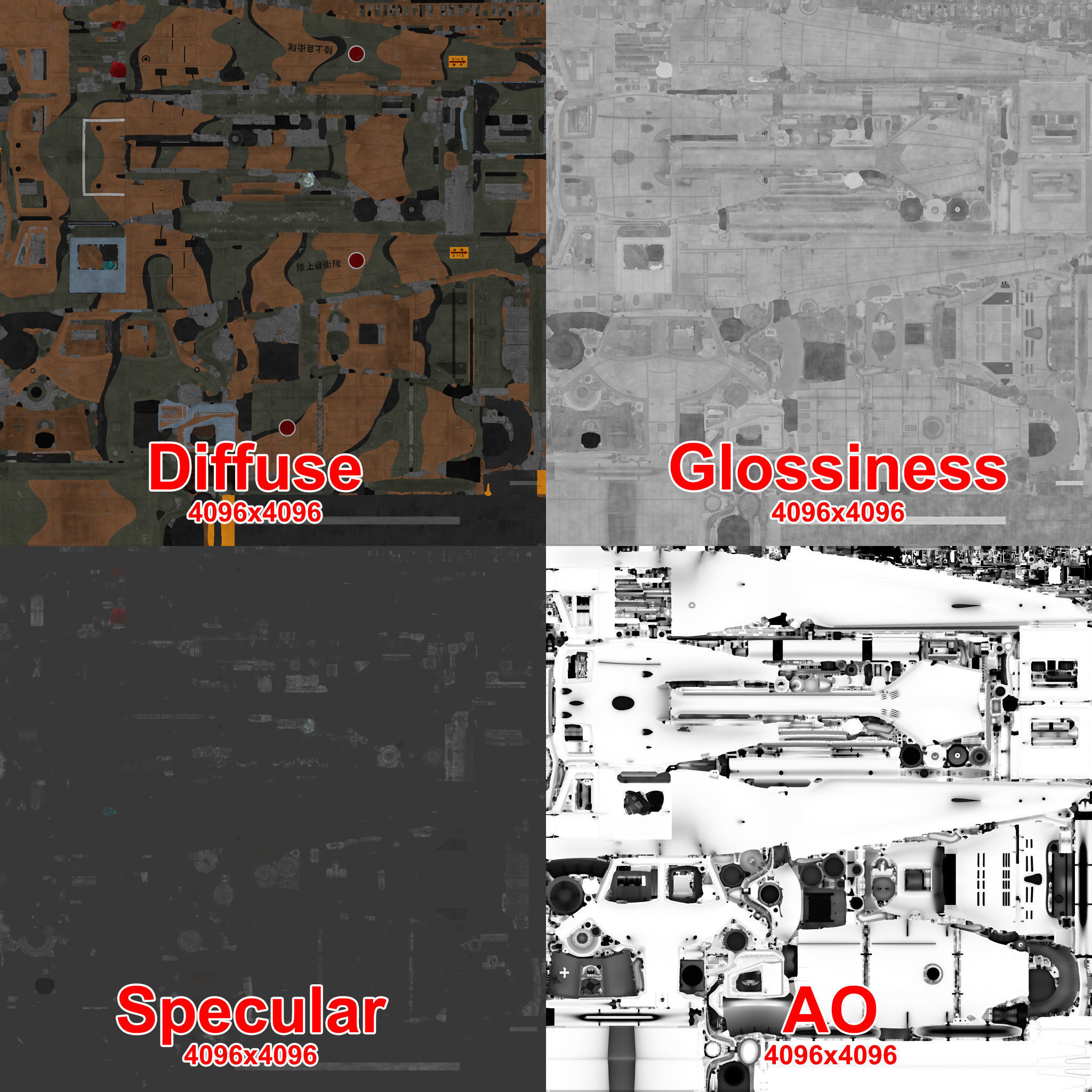 Bell UH-1B JGSDF 2 Complex Animation Low-poly 3D model_48
