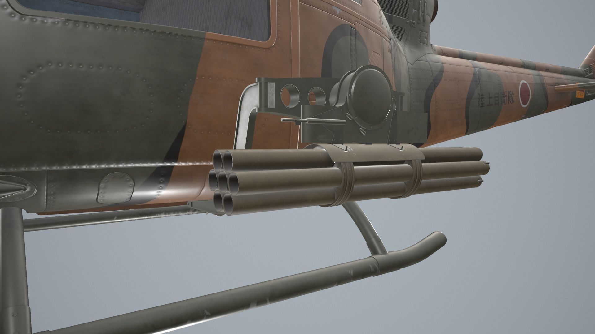 Bell UH-1B JGSDF 2 Complex Animation Low-poly 3D model_15