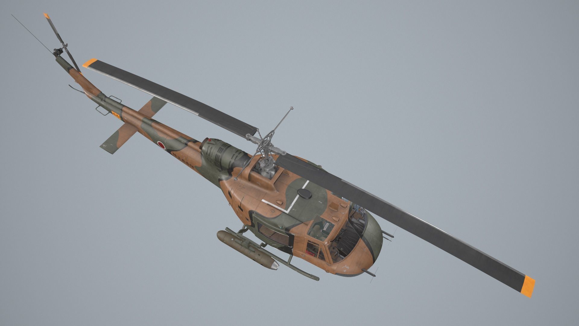 Bell UH-1B JGSDF 2 Complex Animation Low-poly 3D model_7