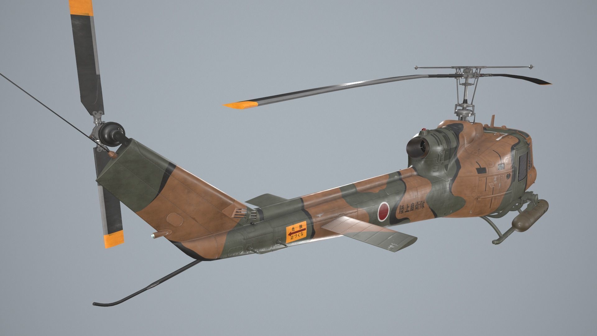 Bell UH-1B JGSDF 2 Complex Animation Low-poly 3D model_5