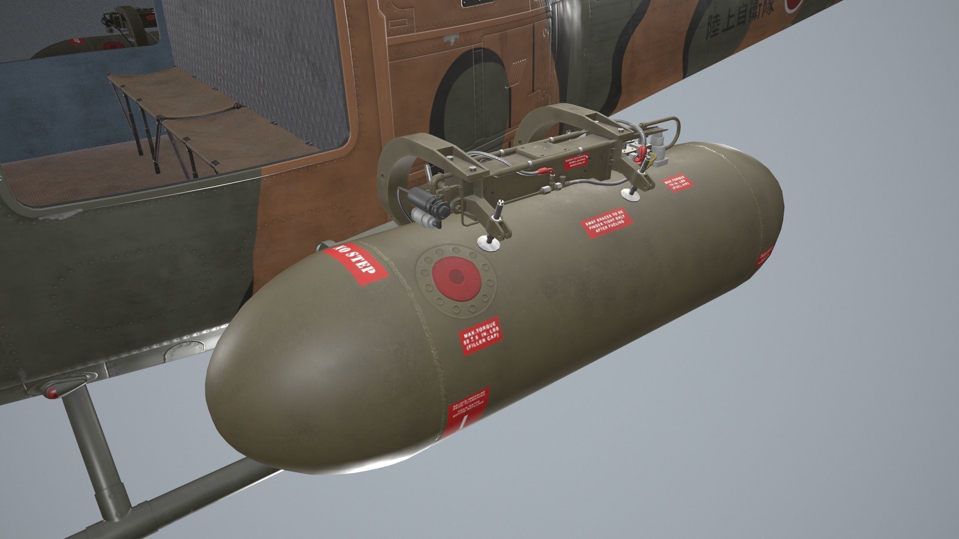 Bell UH-1B JGSDF 2 Complex Animation Low-poly 3D model_20