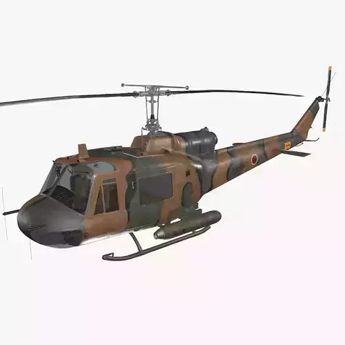 Bell UH-1B JGSDF 2 Complex Animation Low-poly 3D model