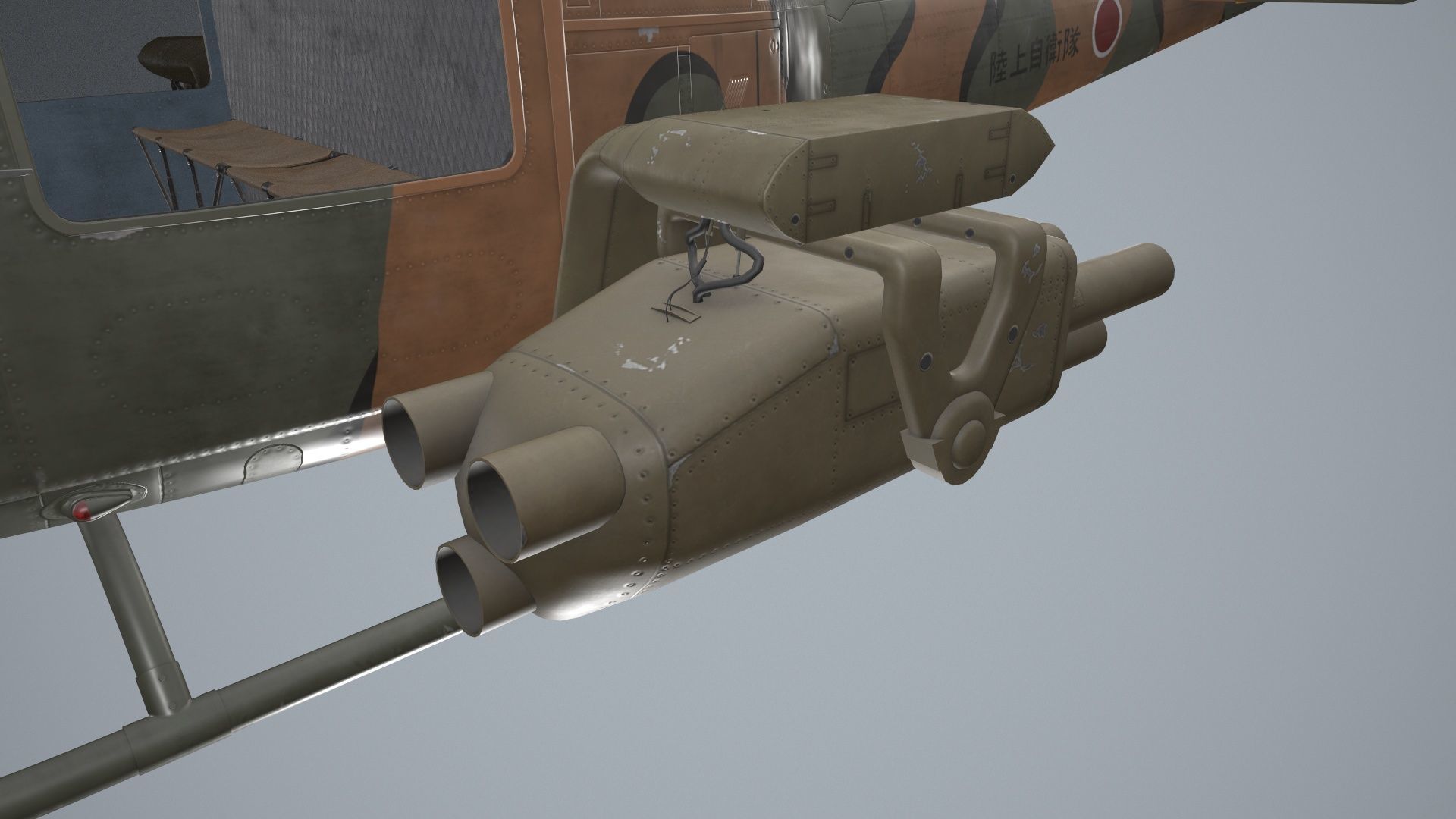 Bell UH-1B JGSDF 2 Complex Animation Low-poly 3D model_19