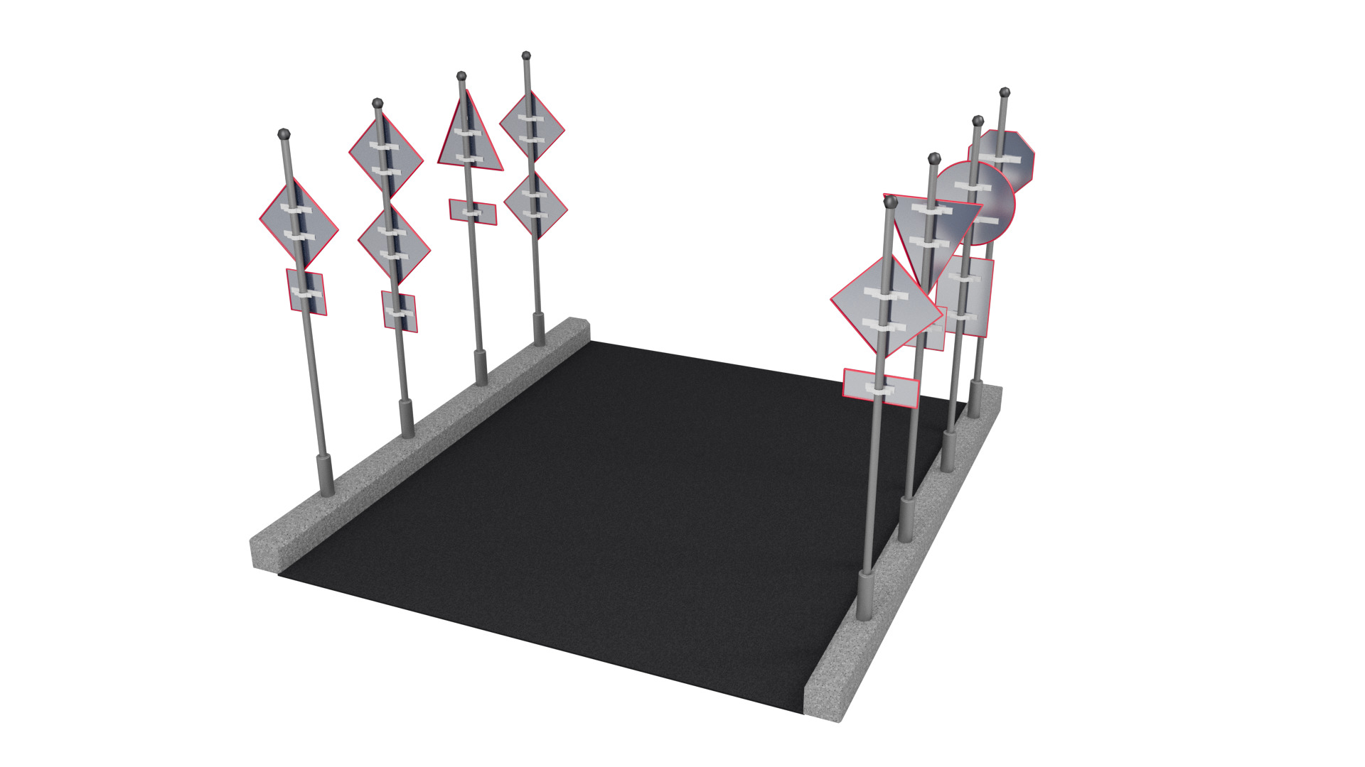 Road signs 3D model_11