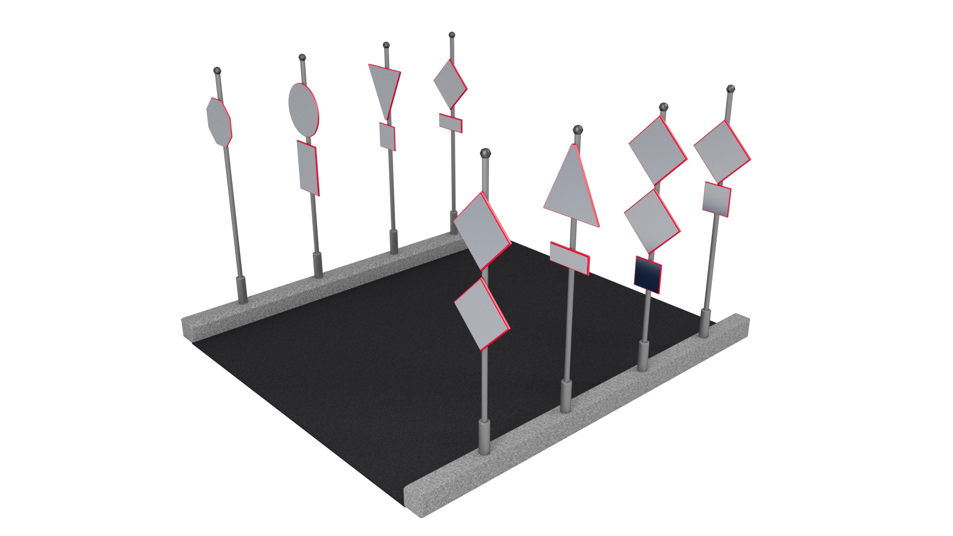 Road signs 3D model_5