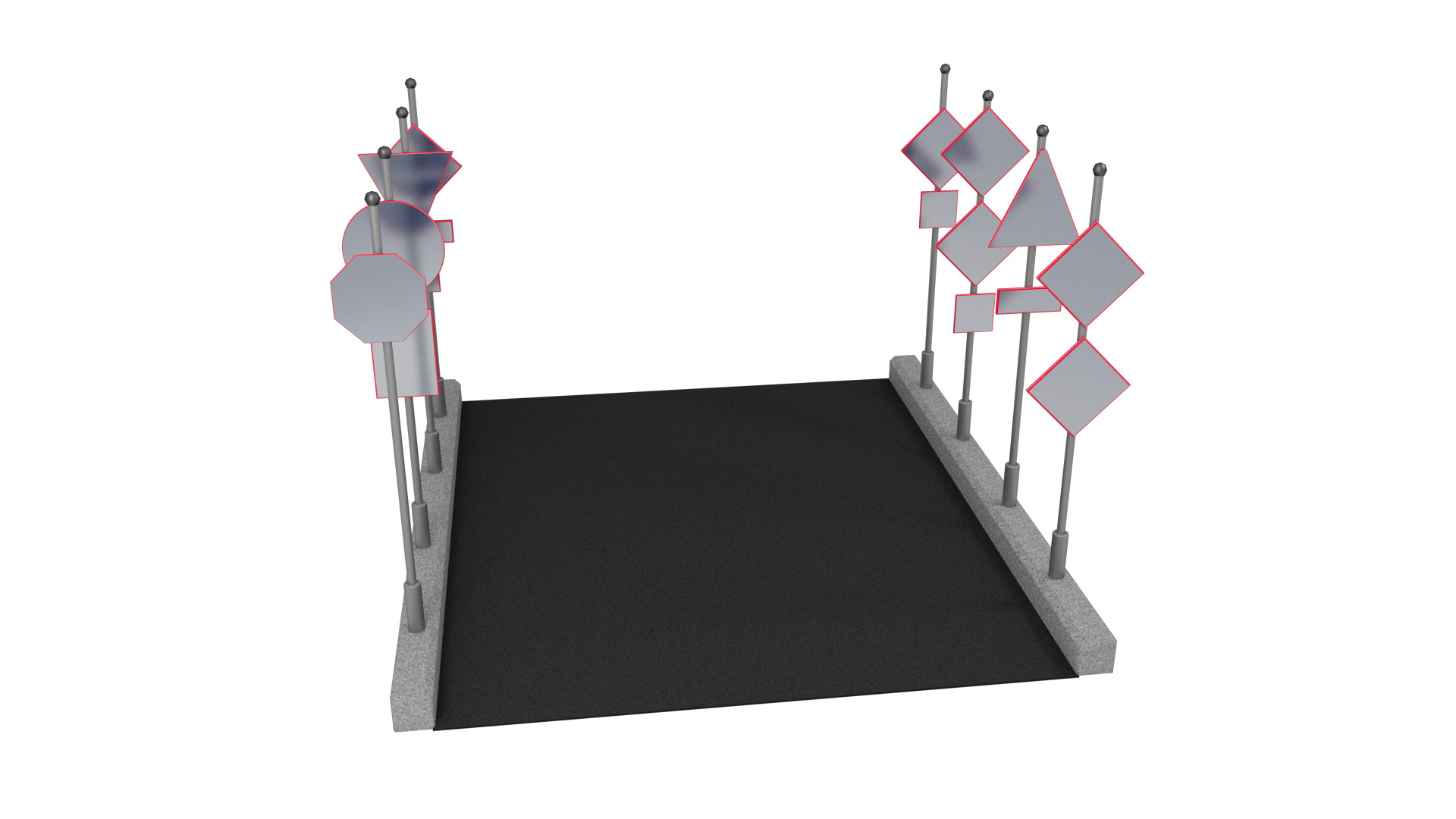 Road signs 3D model_2