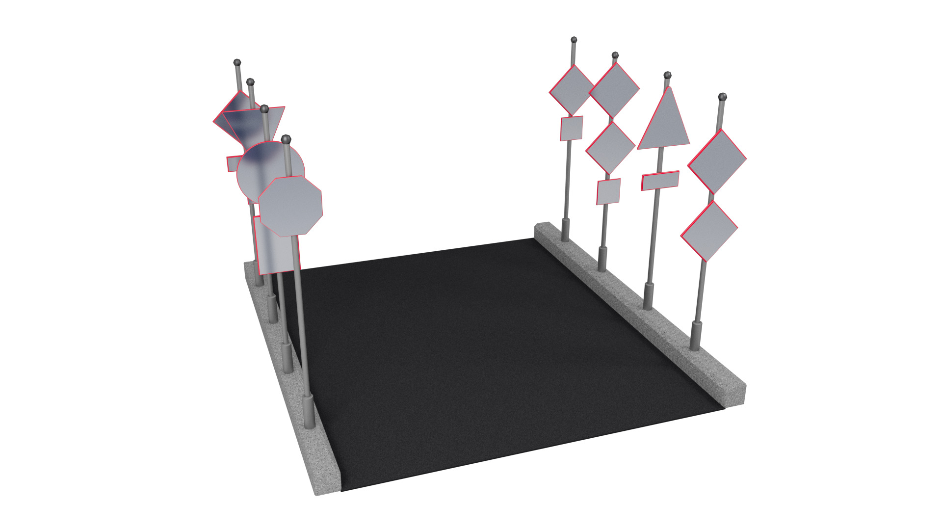 Road signs 3D model_1