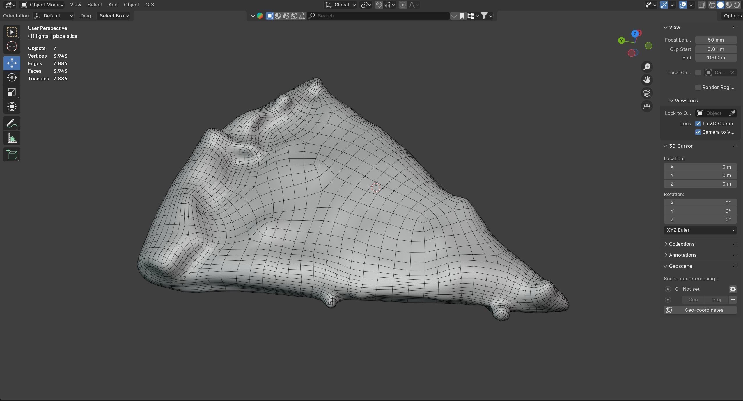 Pizza  slice 1 Low-poly 3D model_7