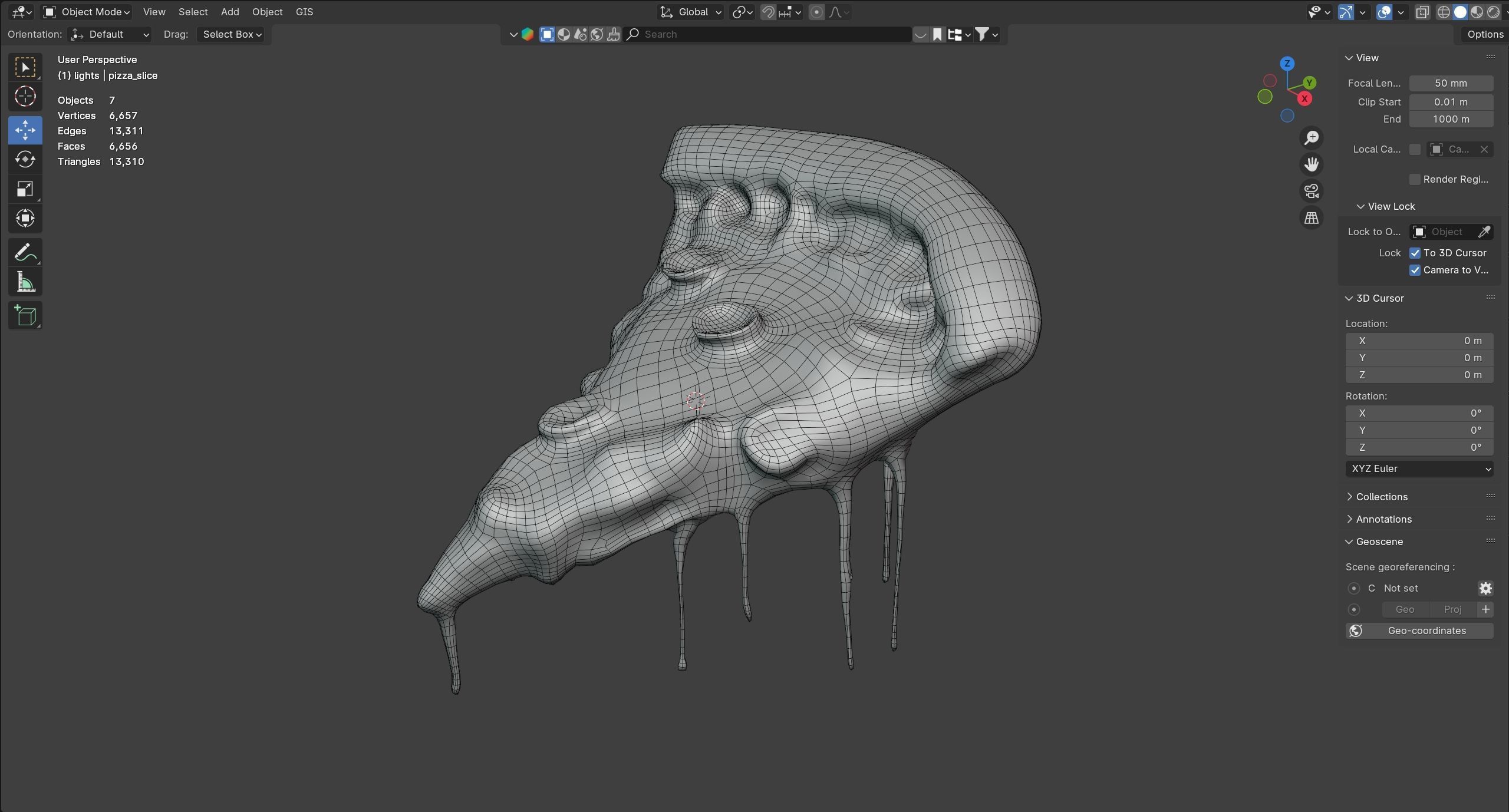 Pizza  slice 3  Low-poly 3D model_7