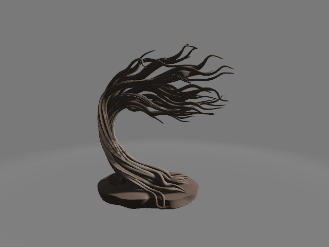 Wind Swept Tree Sculpture 3D print model_3