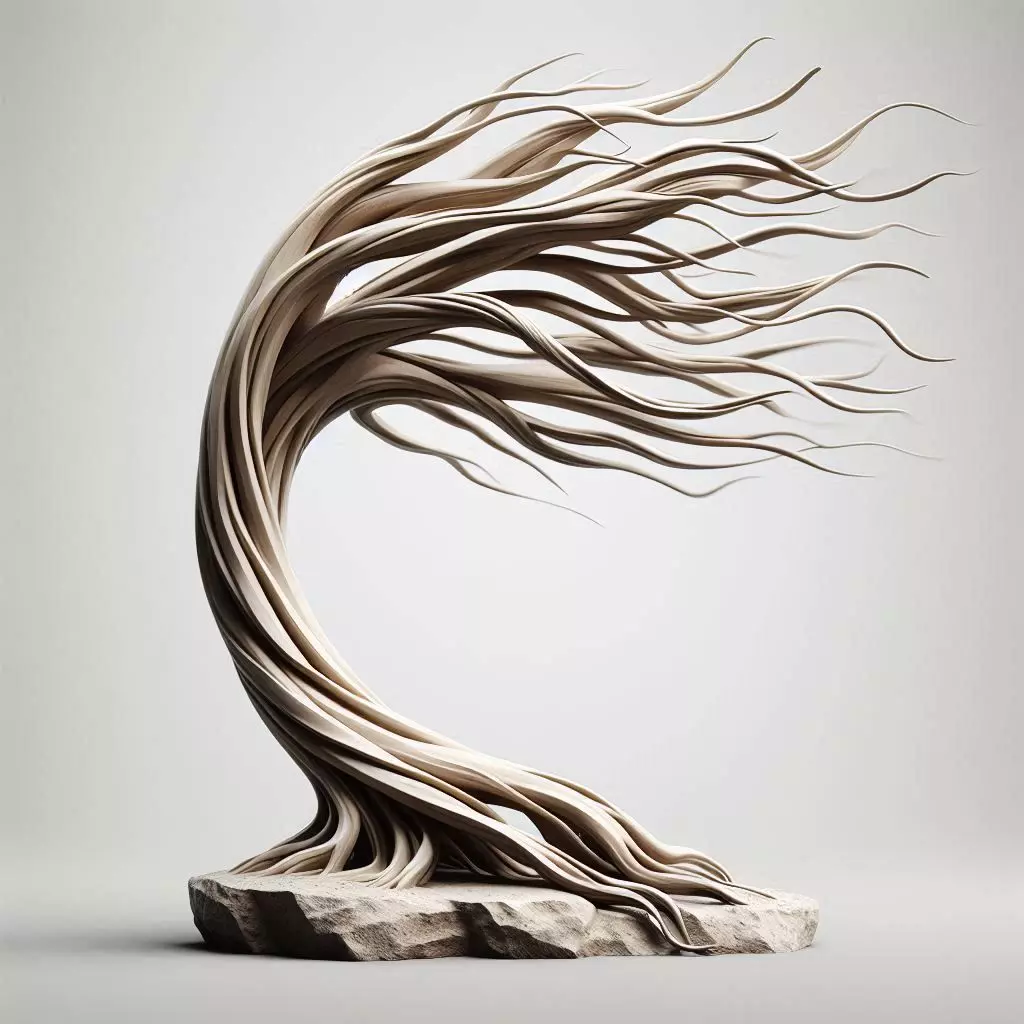Wind Swept Tree Sculpture 3D print model_0