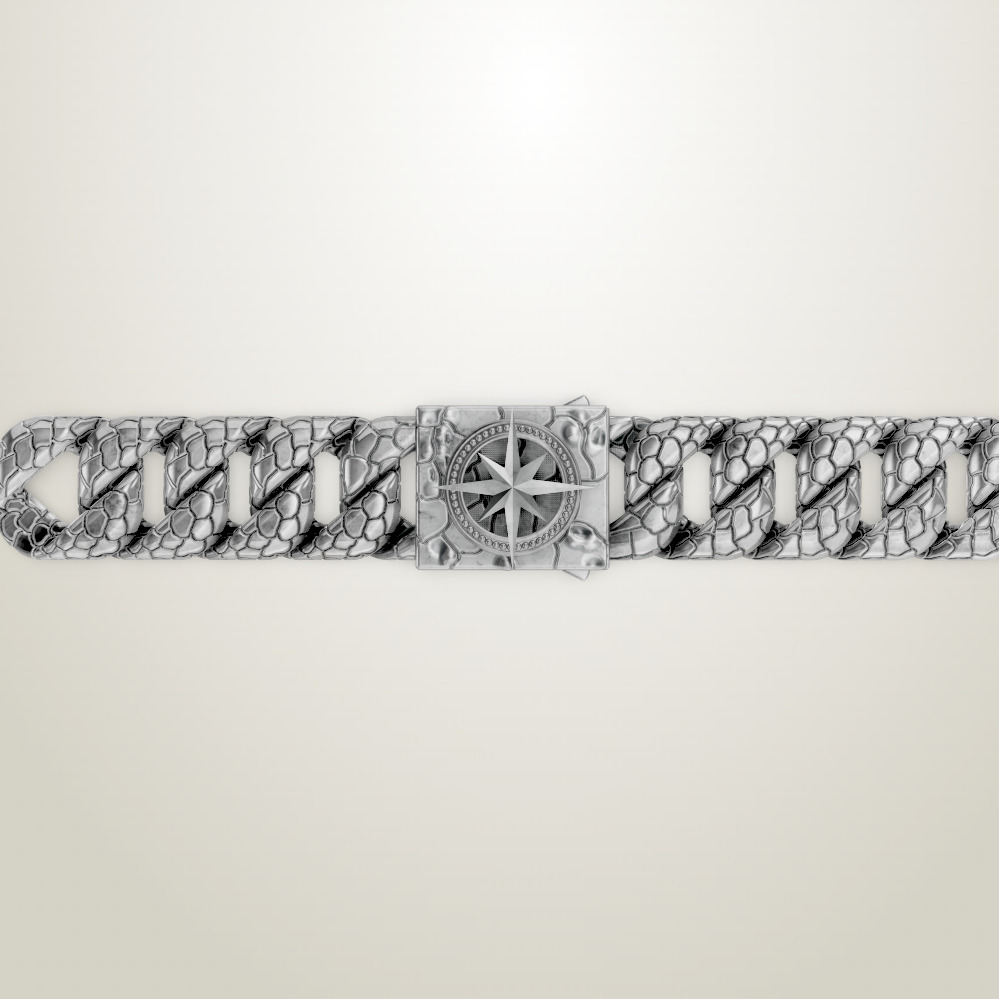 Mens Bracelet Broadside cuban link chain 3D print model_1