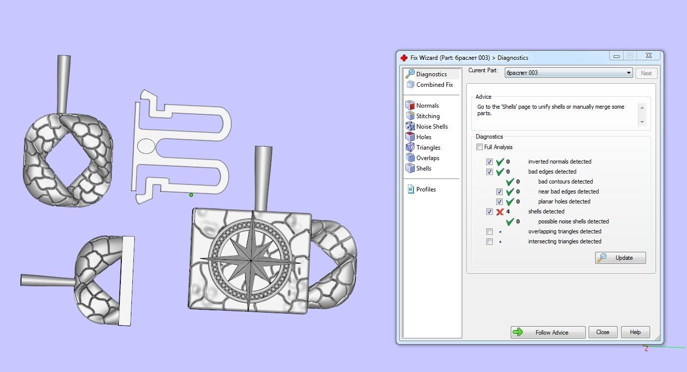 Mens Bracelet Broadside cuban link chain 3D print model_6