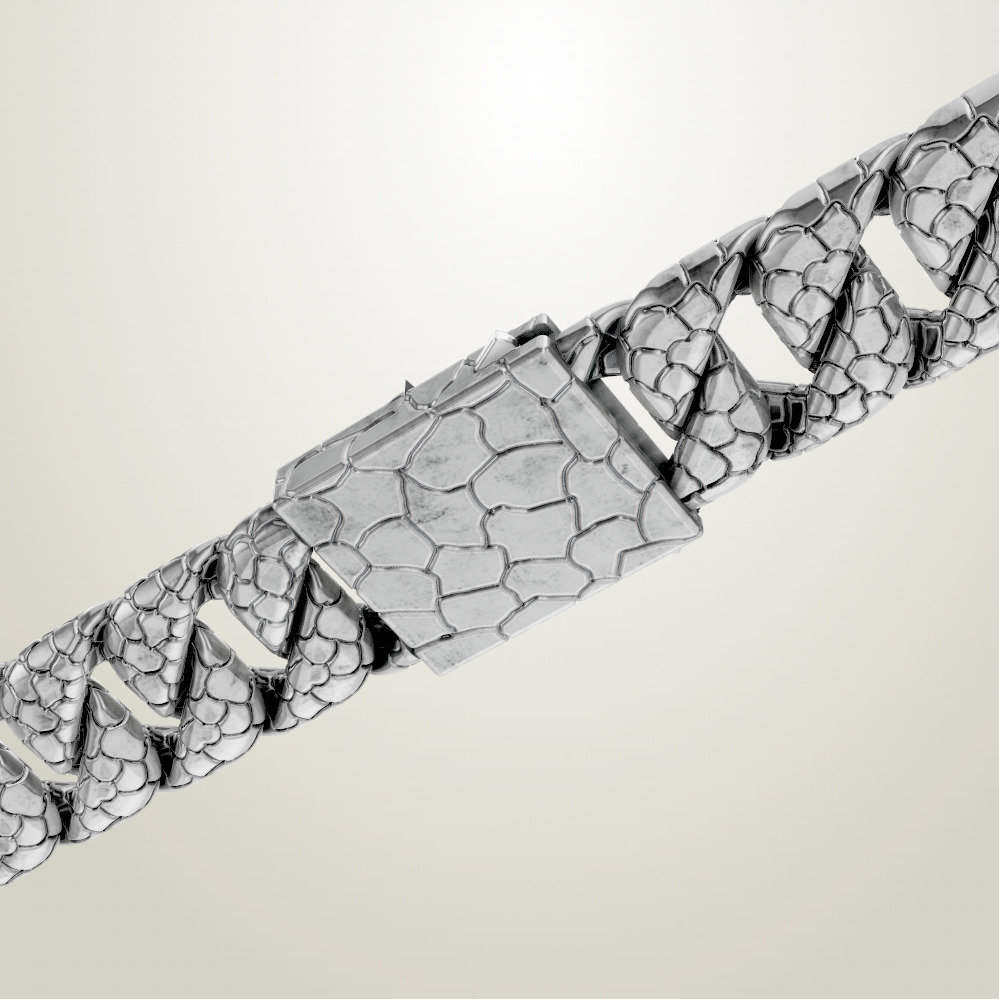 Mens Bracelet Broadside cuban link chain 3D print model_3