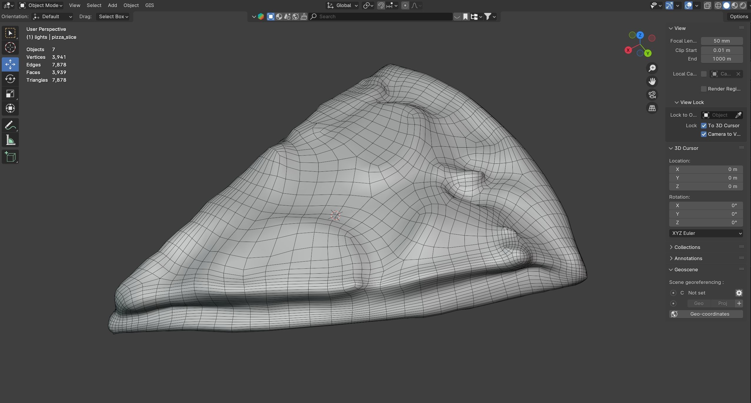 Pizza  slice 6 Low-poly 3D model_7