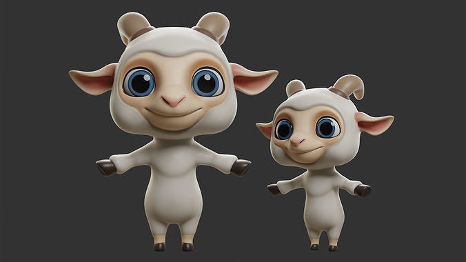 Sheep  Cartoon Low-poly 3D model