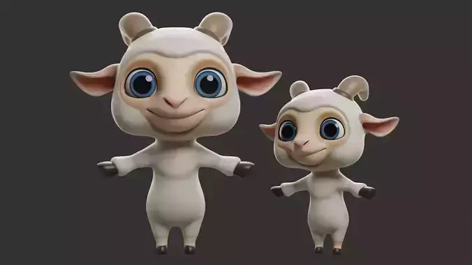 Sheep  Cartoon Low-poly 3D model