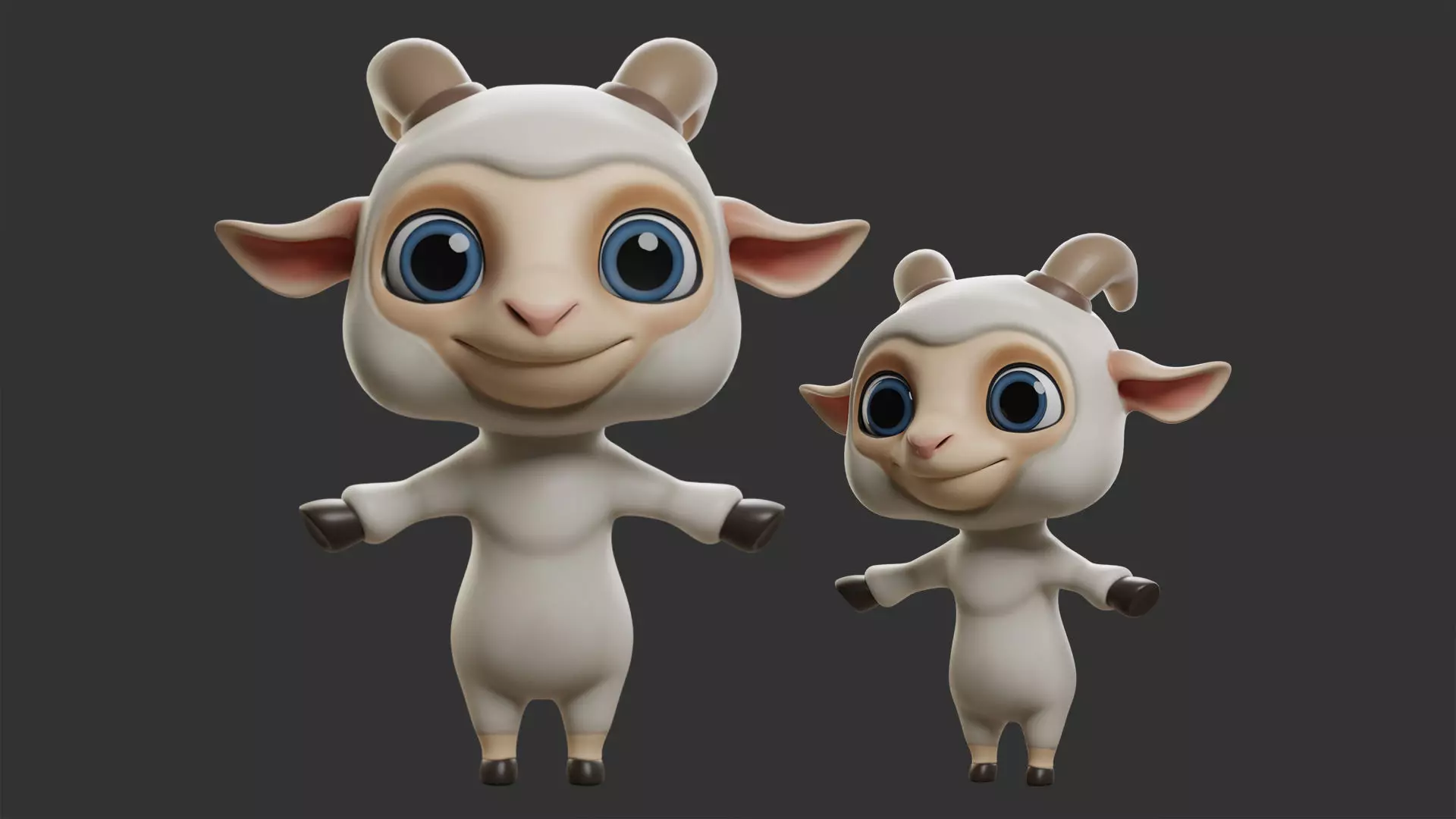 Sheep  Cartoon Low-poly 3D model_0