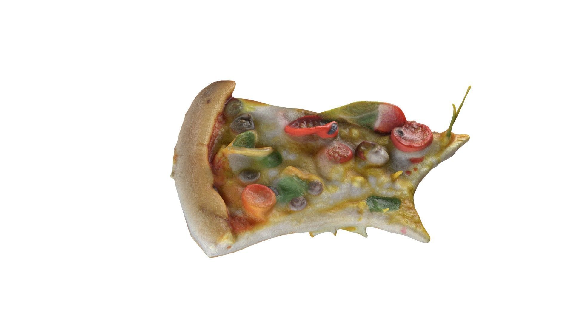 Pizza  slice 10   Low-poly 3D model_3
