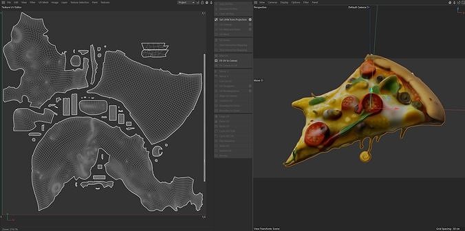 Pizza  slice 10   Low-poly 3D model 7