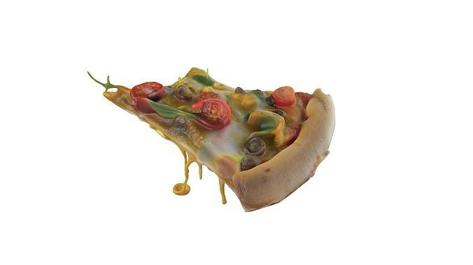 Pizza  slice 10   Low-poly 3D model 3