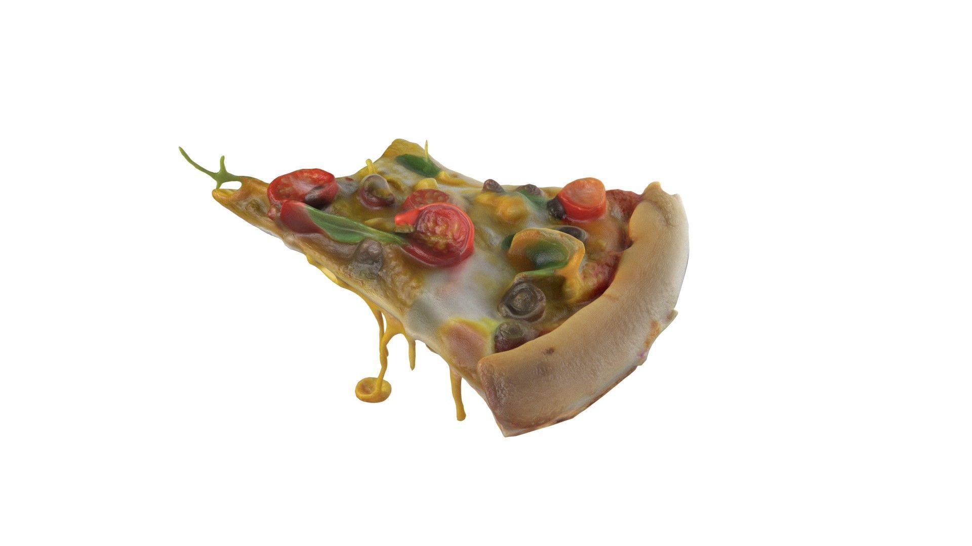 Pizza  slice 10   Low-poly 3D model_2
