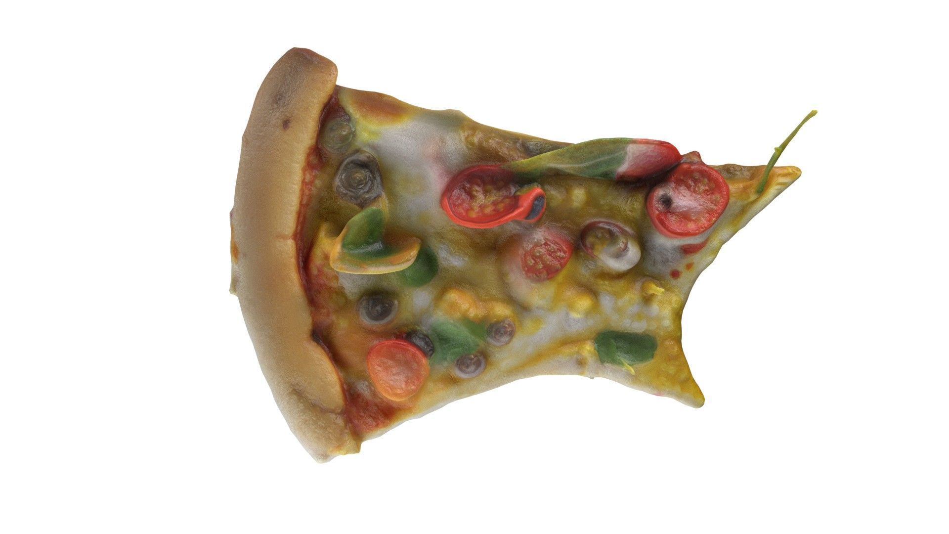 Pizza  slice 10   Low-poly 3D model_4