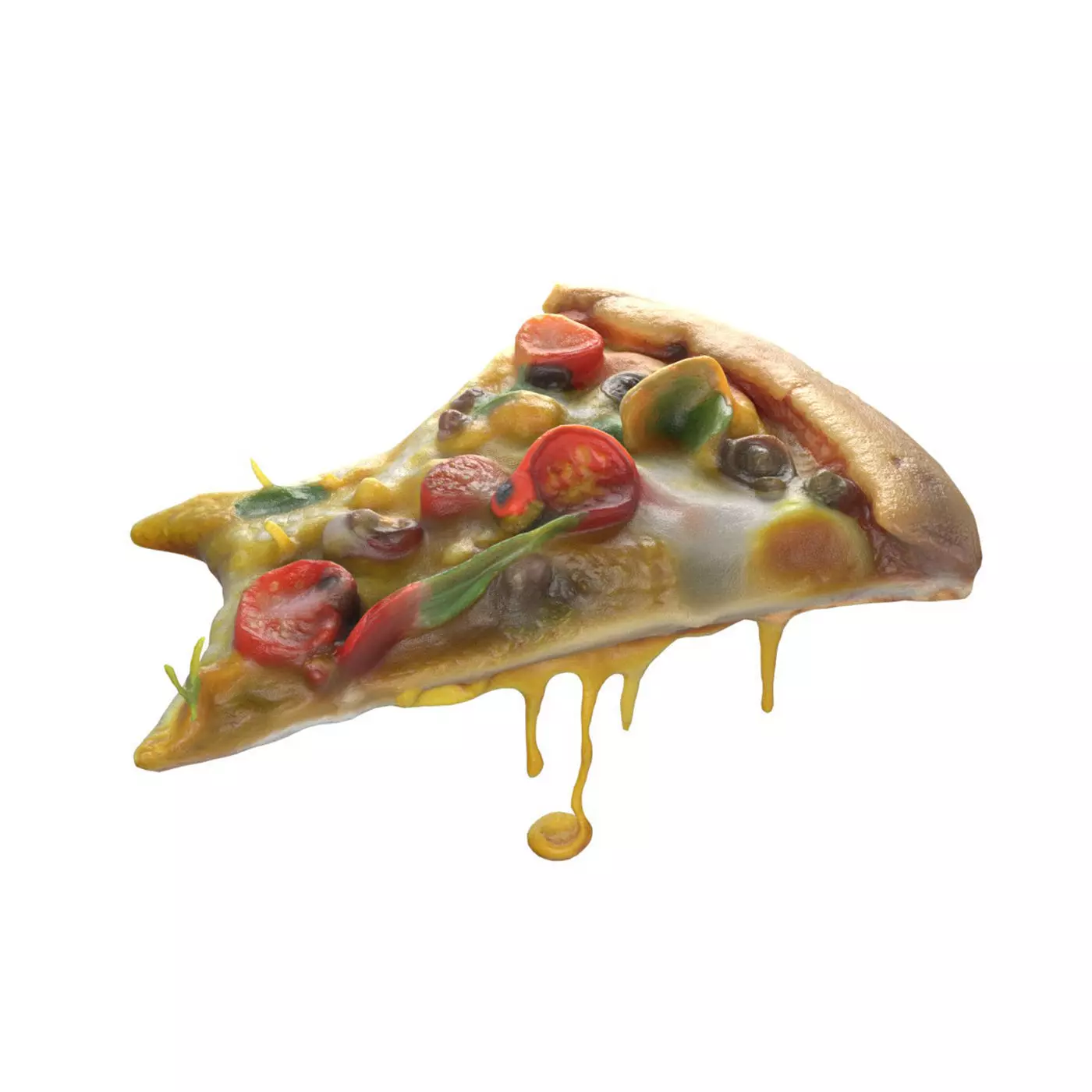 Pizza  slice 10   Low-poly 3D model_0