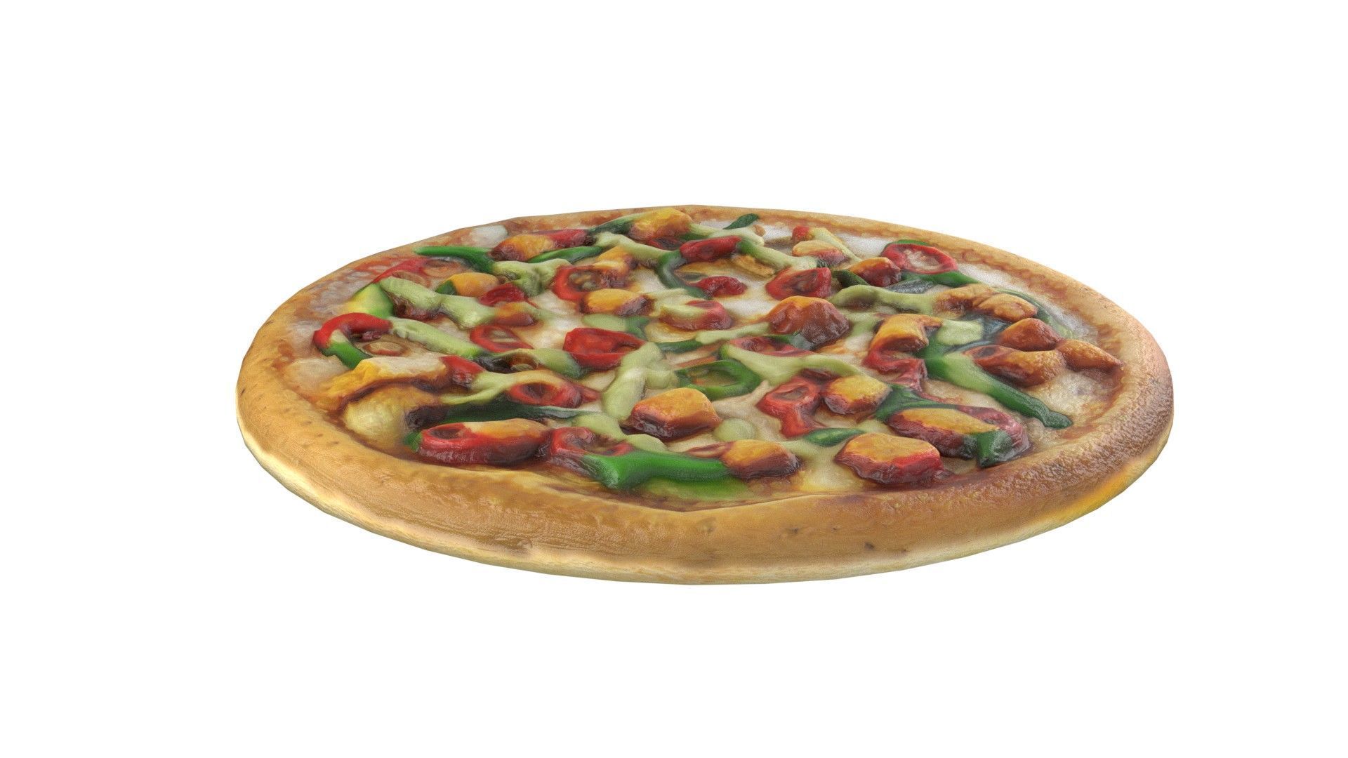 Pizza 11  Low-poly 3D model_4