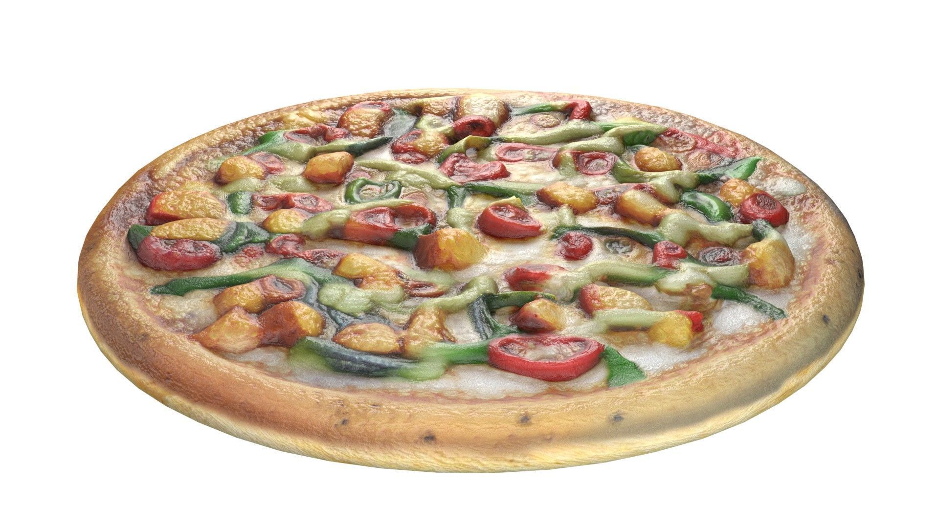 Pizza 11  Low-poly 3D model_3