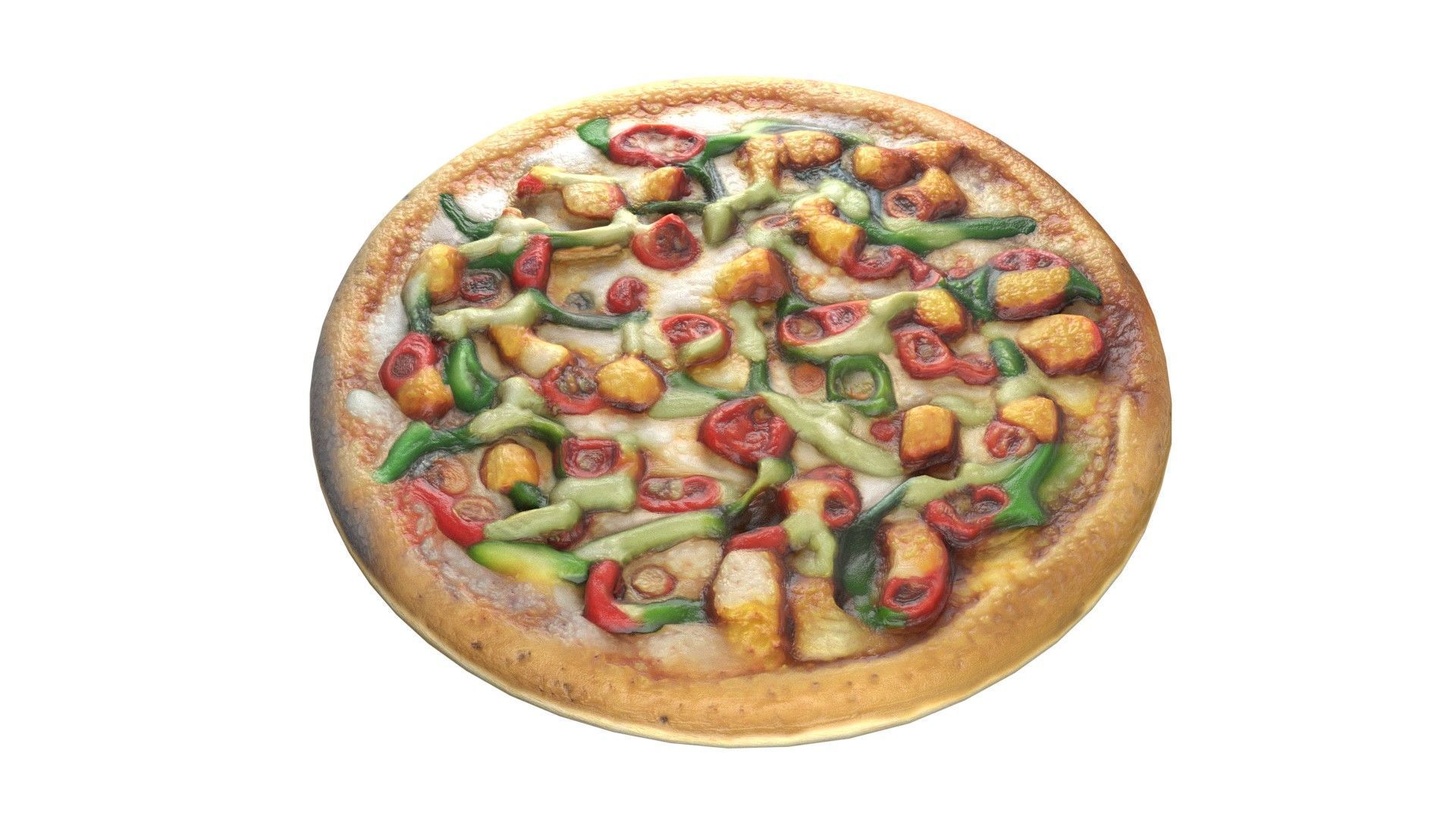 Pizza 11  Low-poly 3D model_2