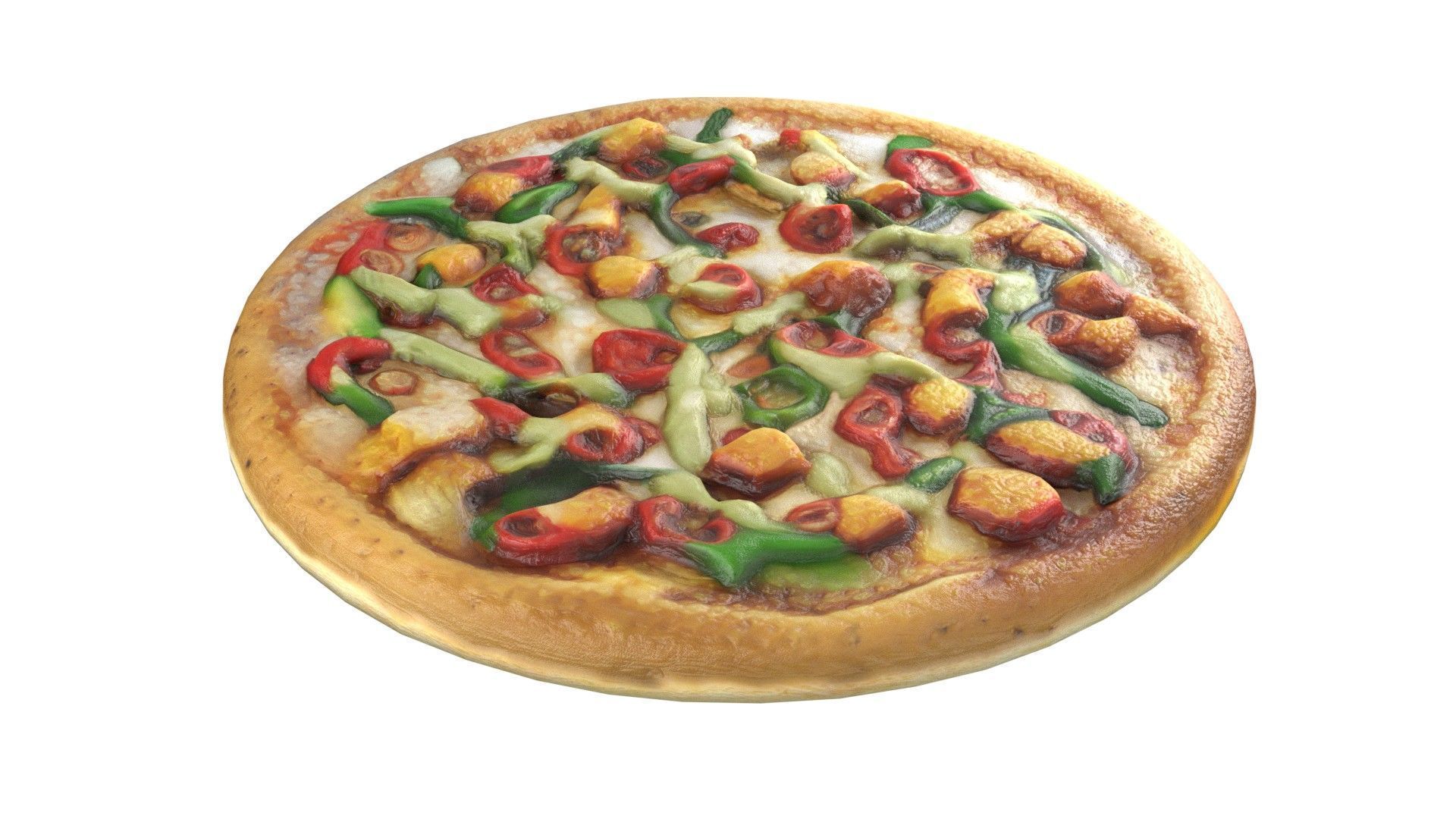 Pizza 11  Low-poly 3D model_1