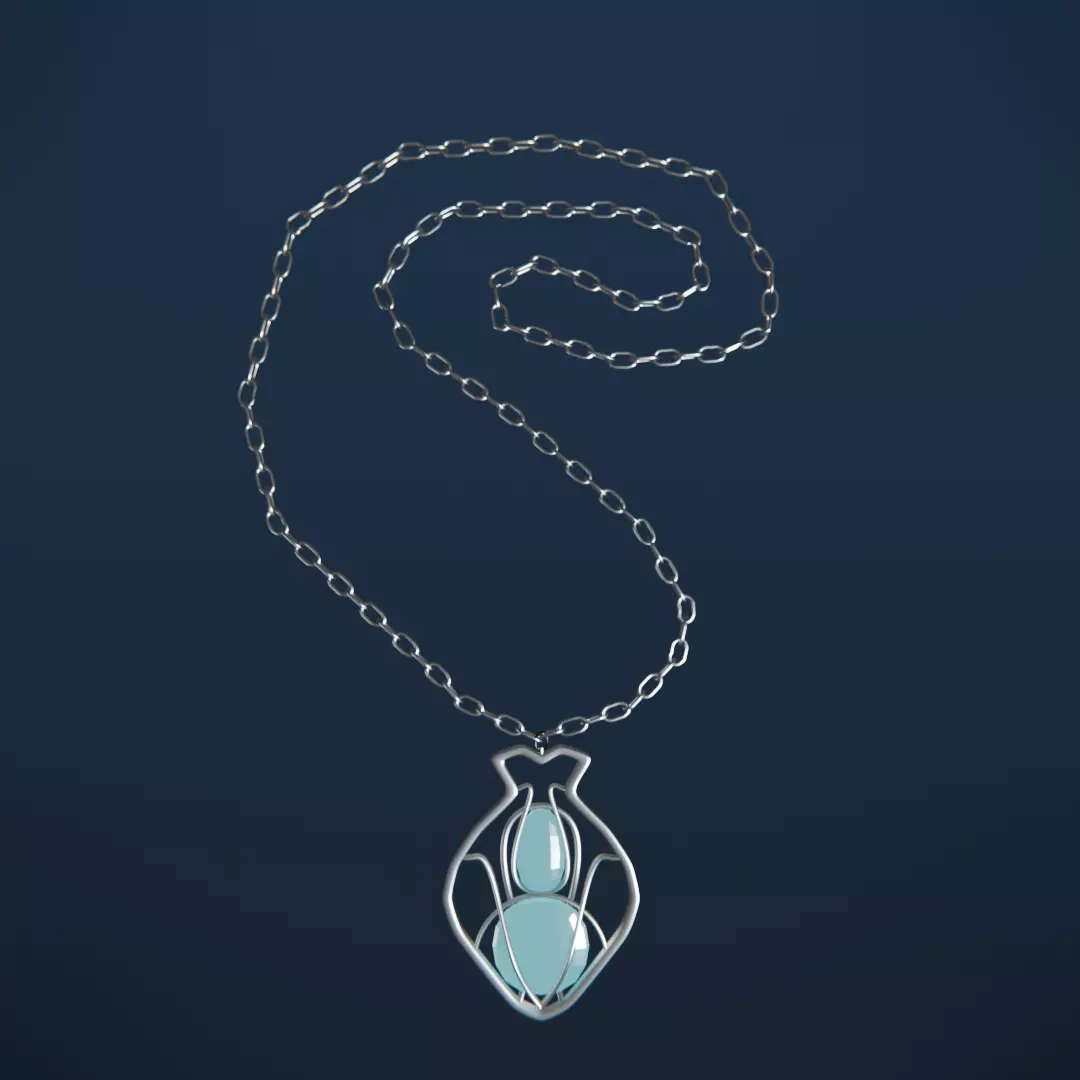 Amulet Necklace Low-poly 3D model