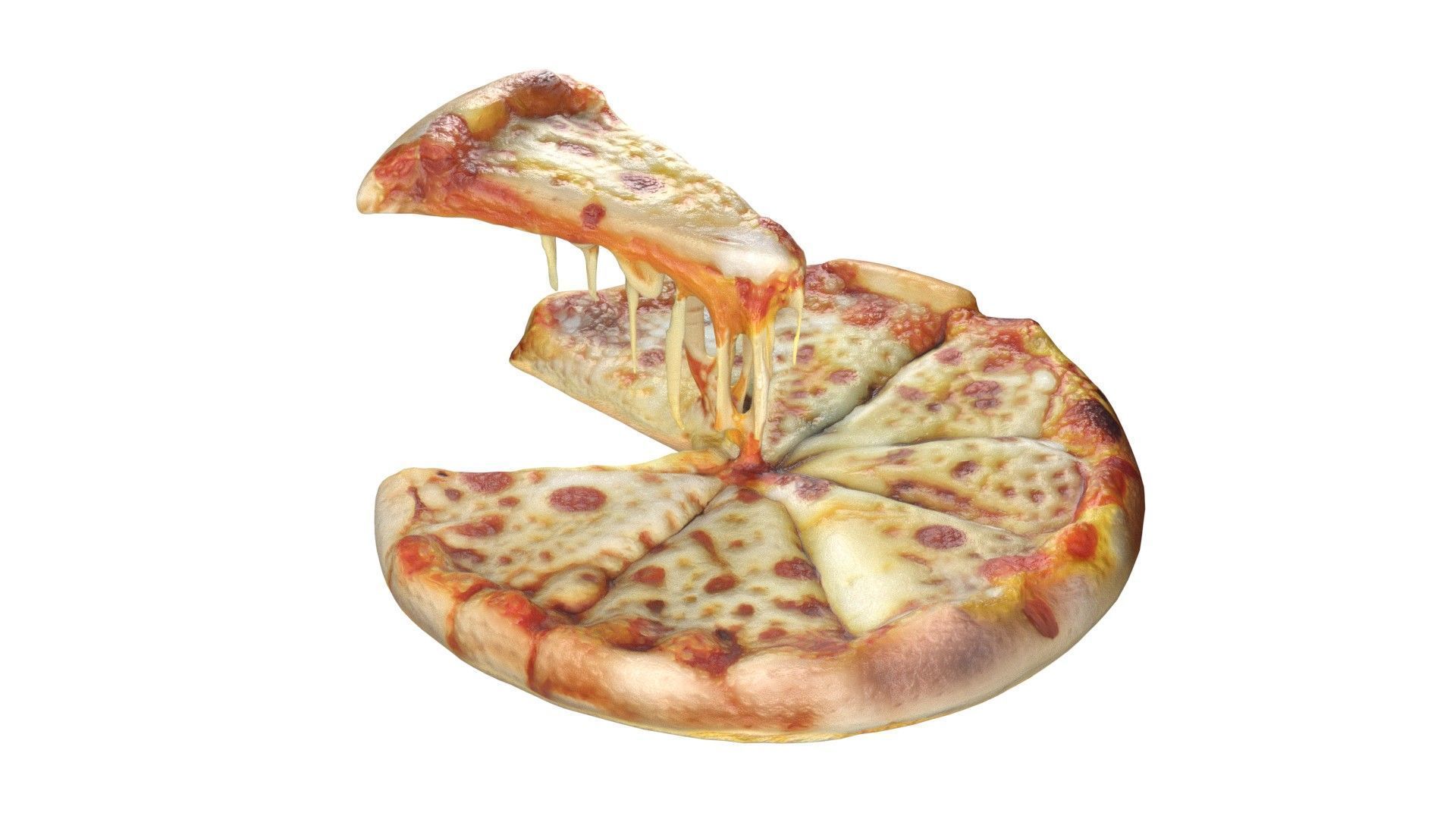 Pizza 15  Low-poly 3D model_2