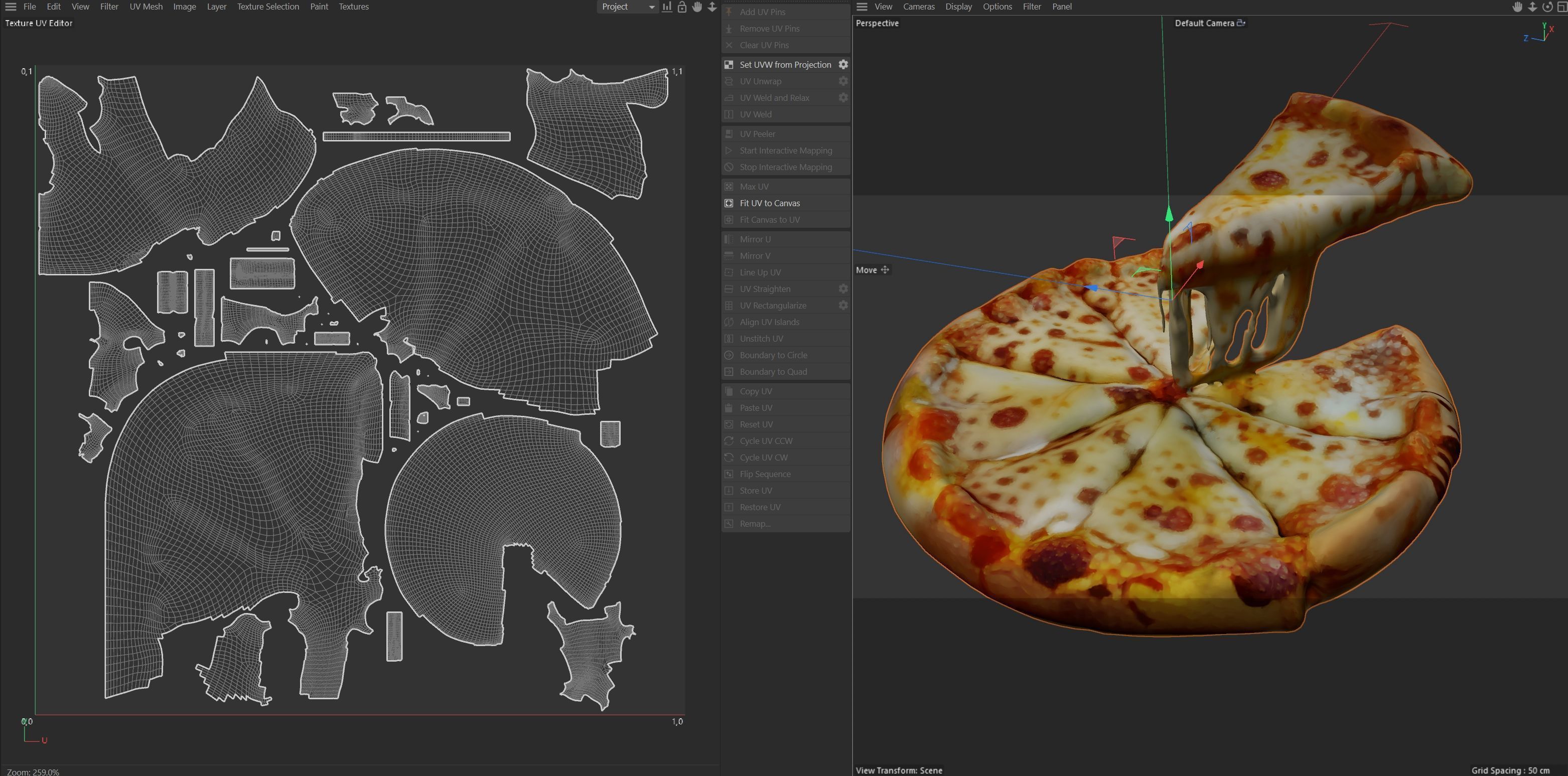 Pizza 15  Low-poly 3D model_8
