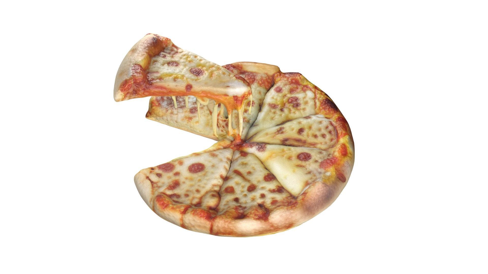 Pizza 15  Low-poly 3D model_5