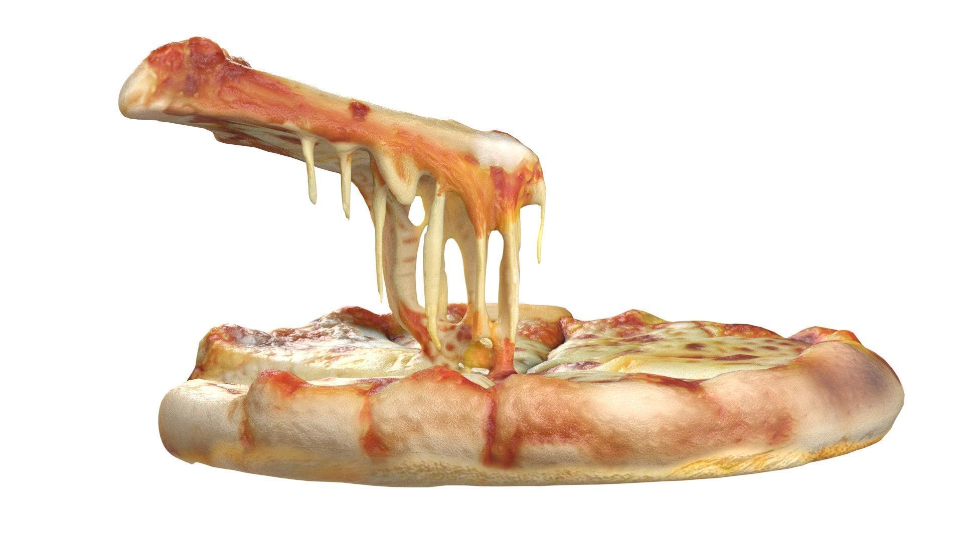 Pizza 15  Low-poly 3D model_4