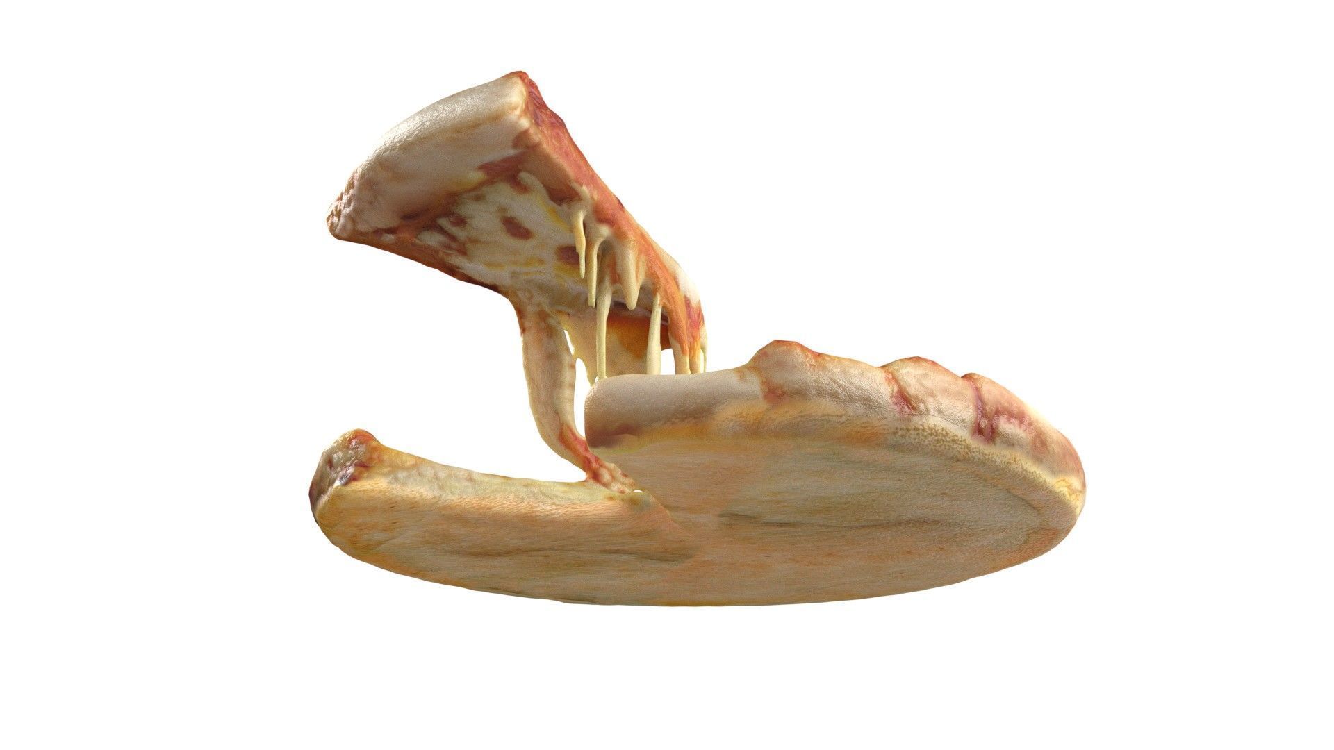 Pizza 15  Low-poly 3D model_6