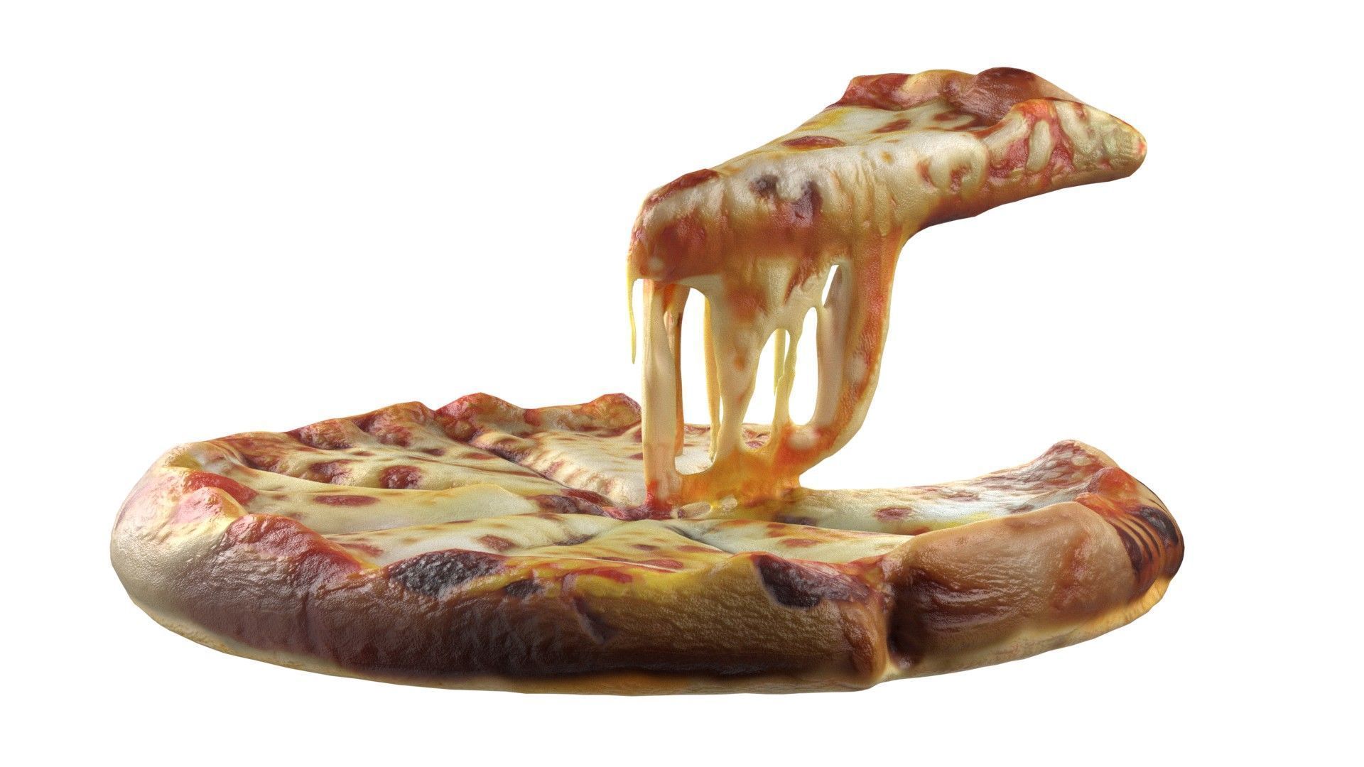 Pizza 15  Low-poly 3D model_7