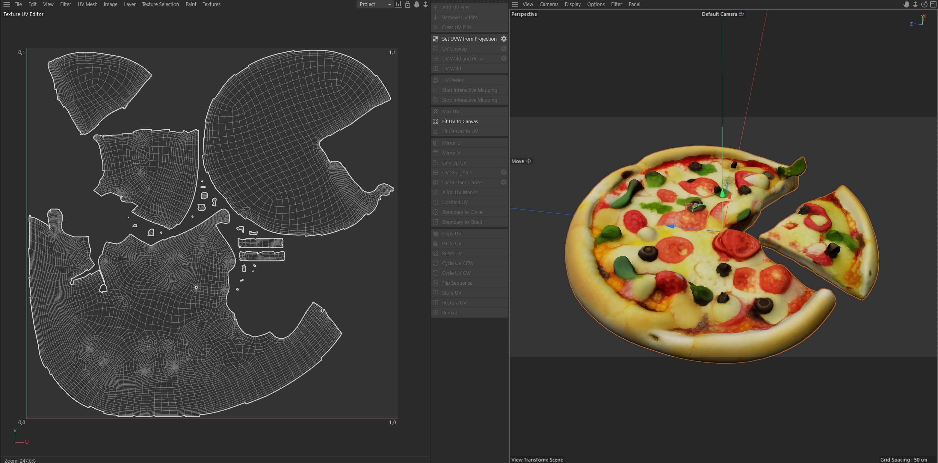 Pizza 16  Low-poly 3D model_7
