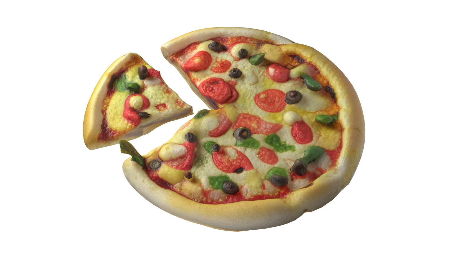 Pizza 16  Low-poly 3D model_5