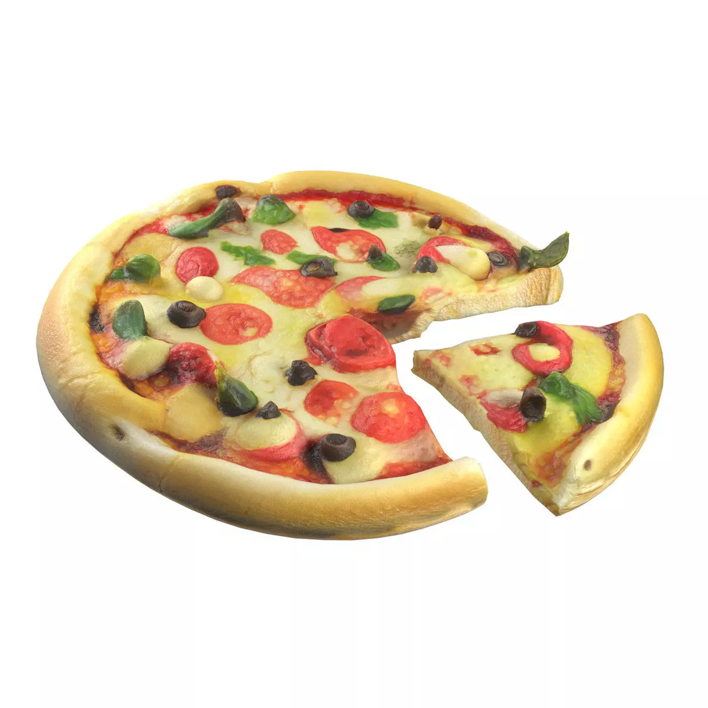 Pizza 16  Low-poly 3D model_0