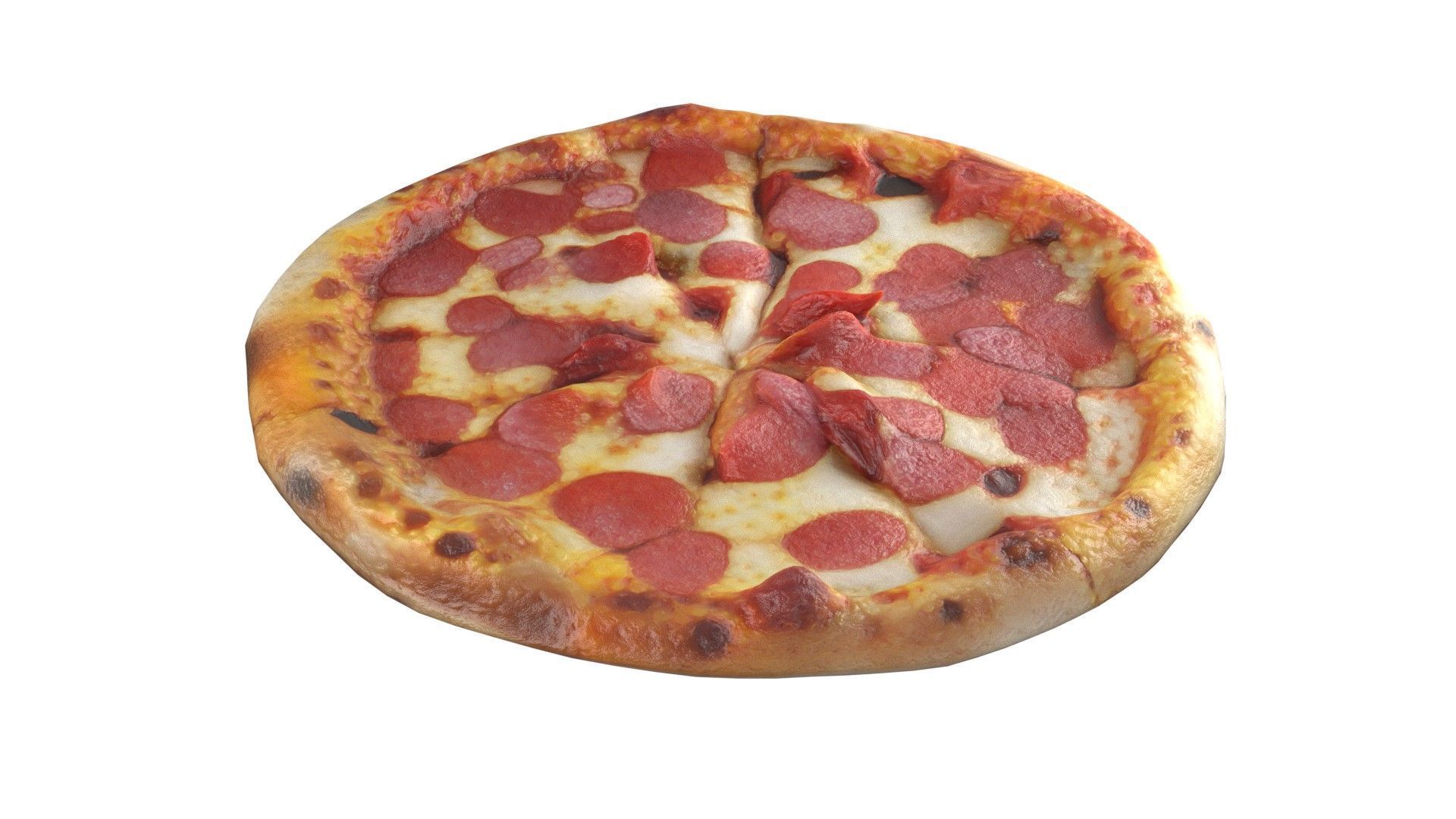 Pizza 18  Low-poly 3D model_3