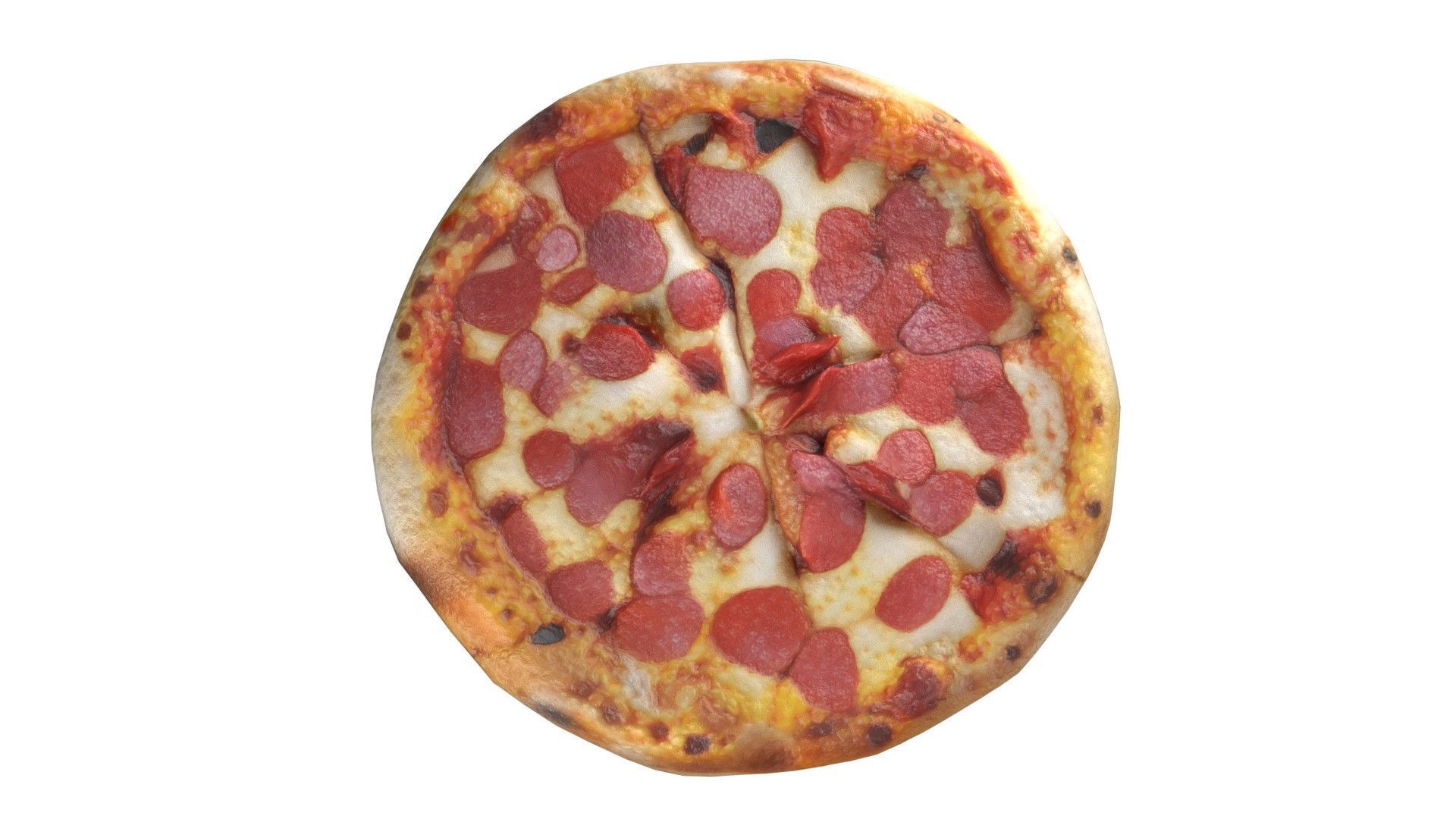 Pizza 18  Low-poly 3D model_4