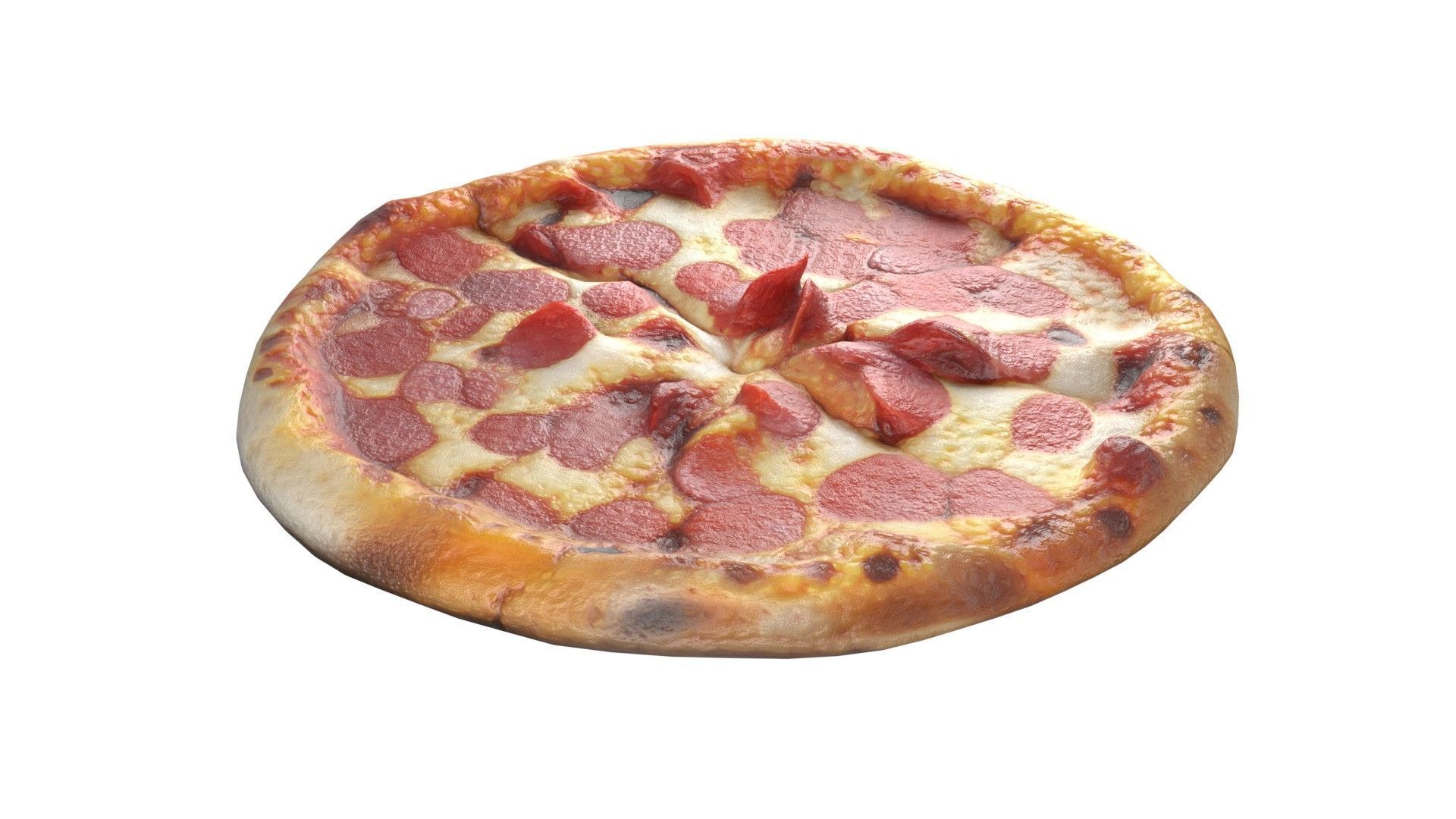 Pizza 18  Low-poly 3D model_2