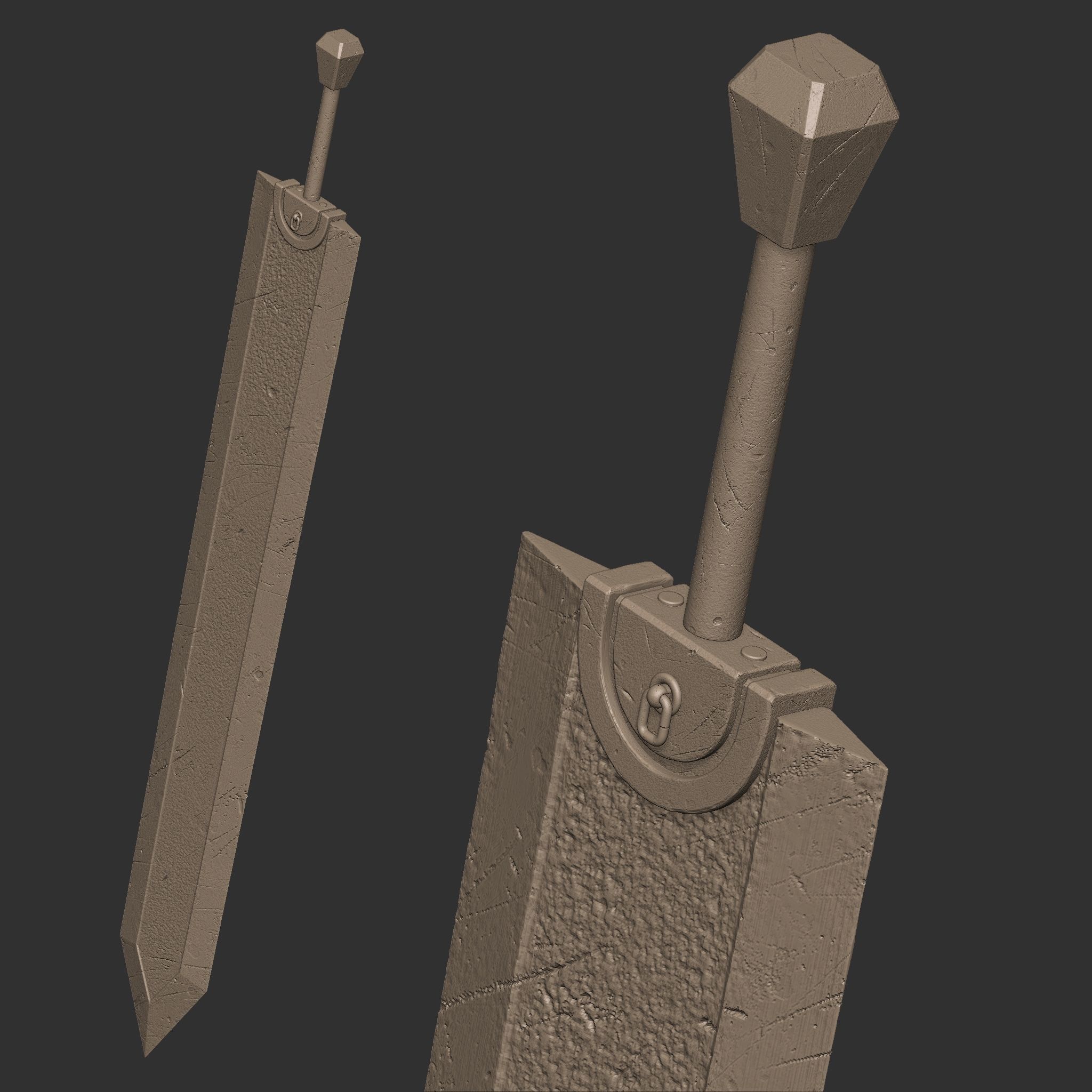 berserk Guts sword  3D print model_4