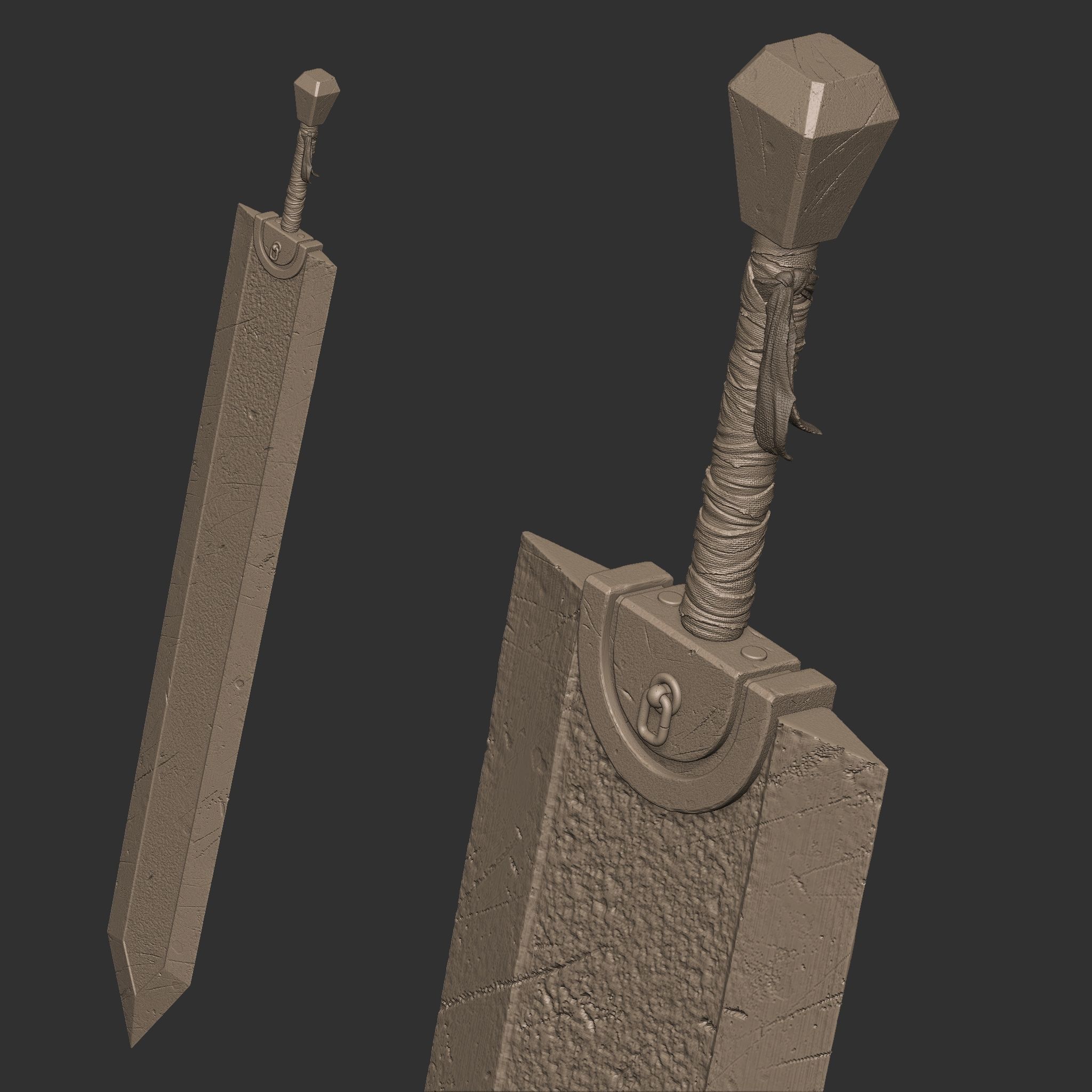 berserk Guts sword  3D print model_3