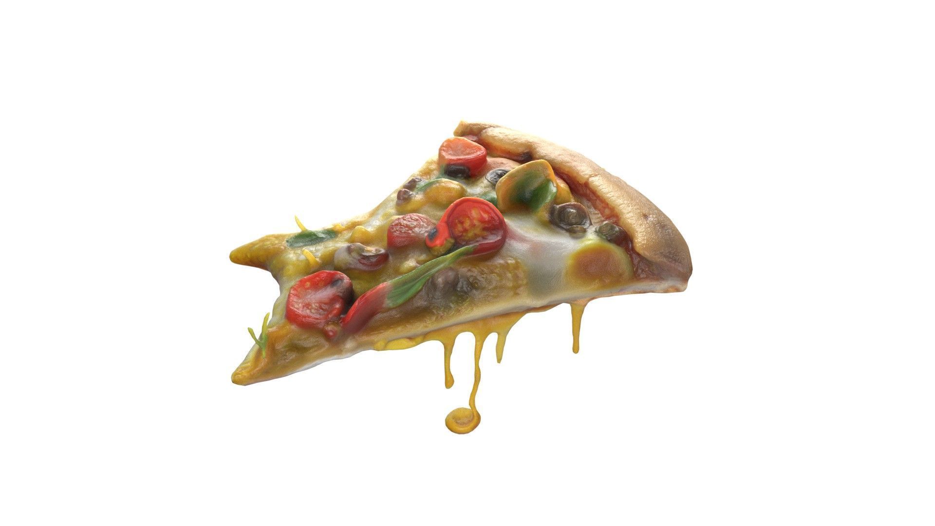 20 Pizza and Slices Collection   Low-poly 3D model_10