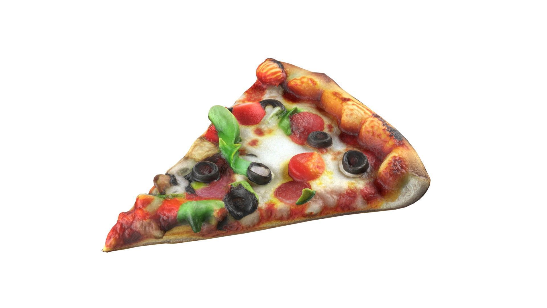 20 Pizza and Slices Collection   Low-poly 3D model_9